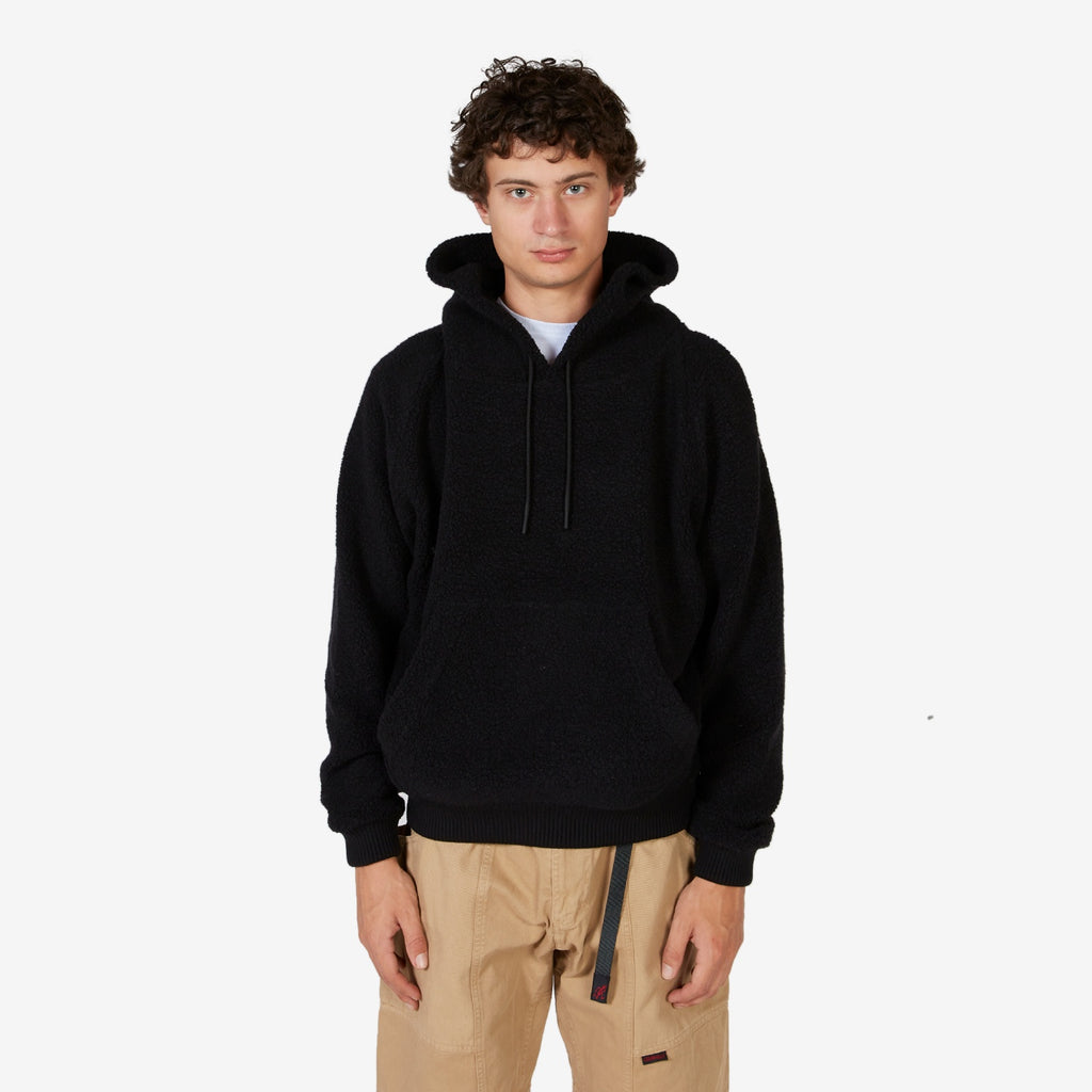 Black outlet wool hoodie