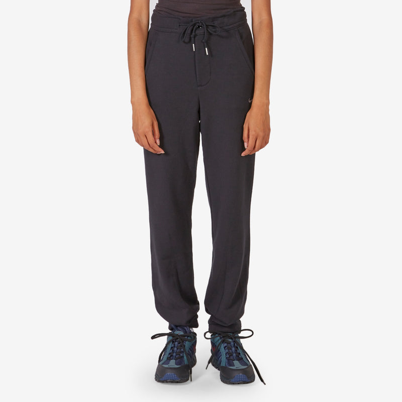 Women's Modern Fleece High-Waisted French Terry Pant Black | Flat Pewter