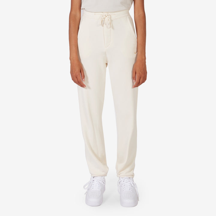 Women's Modern Fleece High-Waisted French Terry Pant Pure | Sesame Front