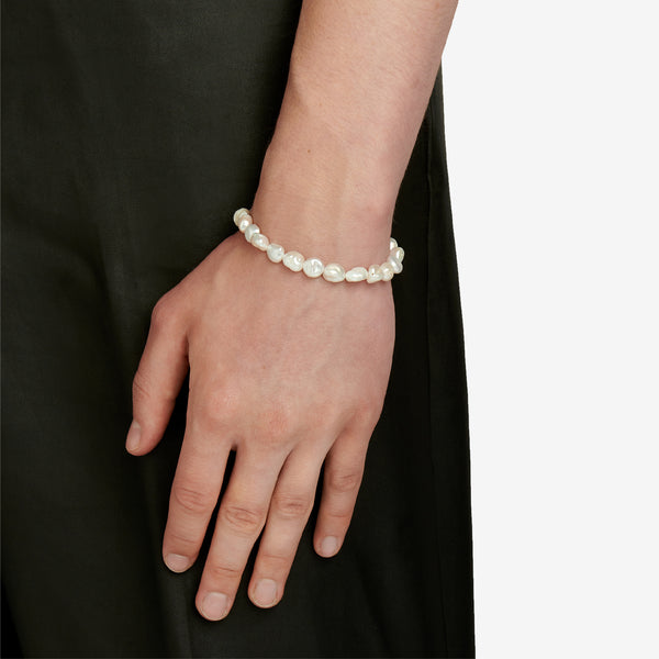 Gnocchi Pearl Bracelet White