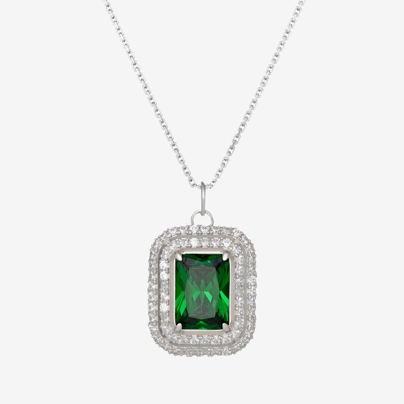 CS Emerald Pendant Silver | Green