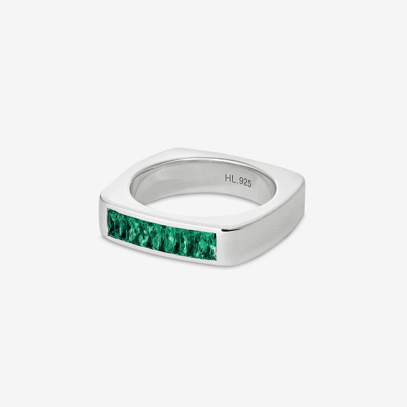 Stacked Baguette Ring Sea Green