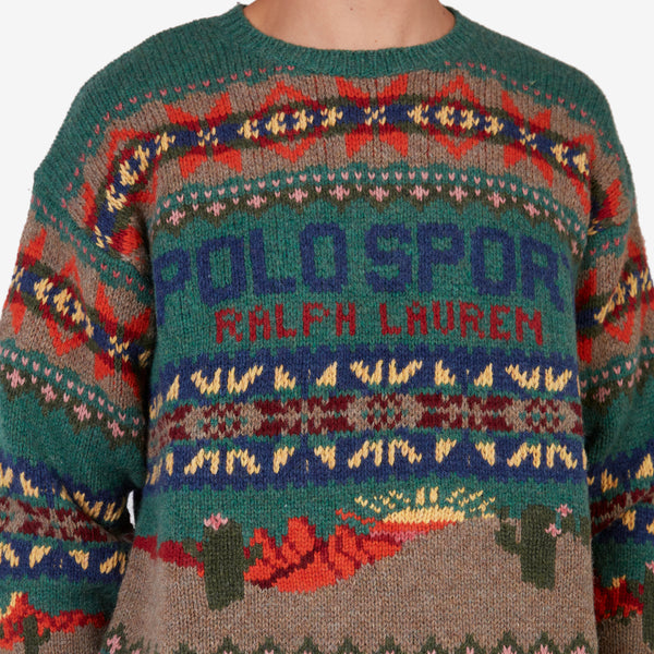 Fair Isle Longsleeve Pullover Green Multi