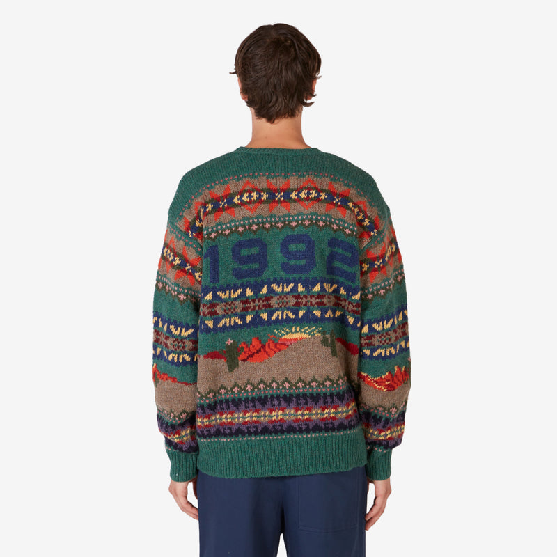 Fair Isle Longsleeve Pullover Green Multi