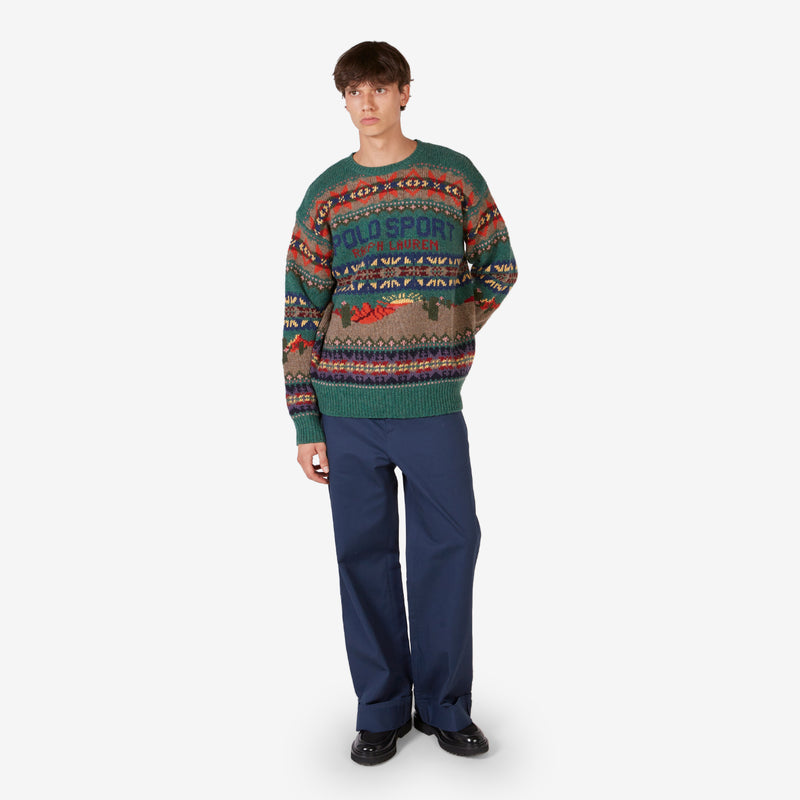 Fair Isle Longsleeve Pullover Green Multi
