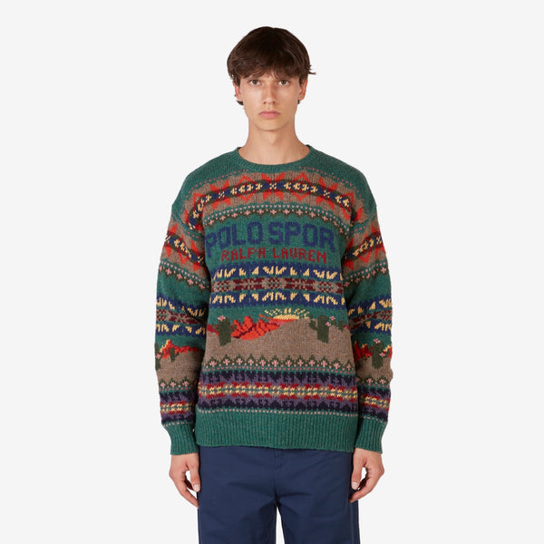 Fair Isle Longsleeve Pullover Green Multi