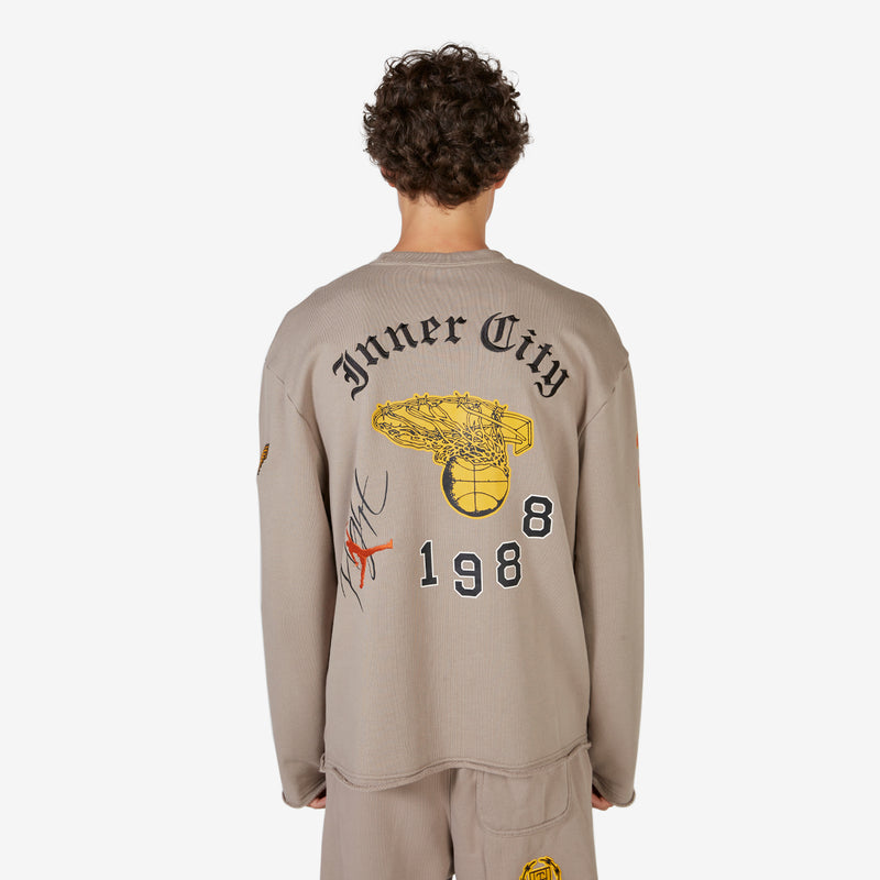 Jordan x HTG Crewneck Sweatshirt Moon Fossil