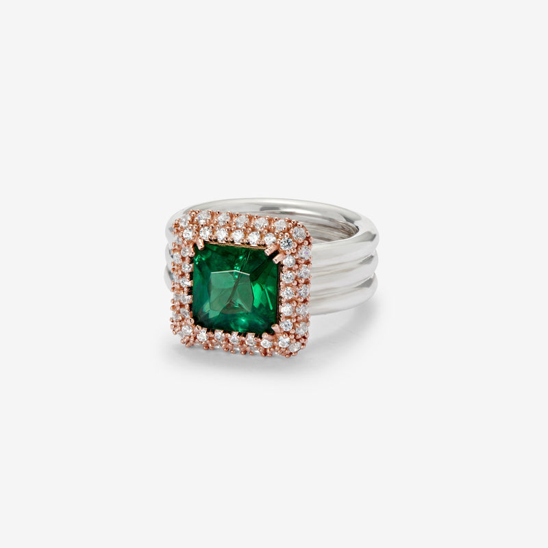 Crown Stone Ring Silver | Gold | Green