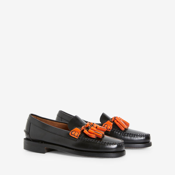 Will Loafer Triple Tassel Black | Orange
