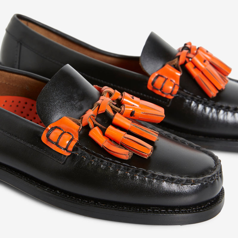 Will Loafer Triple Tassel Black | Orange