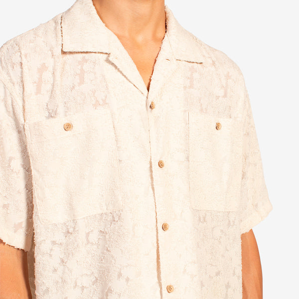 Bali Sheer Open Collar Shirt Ecru