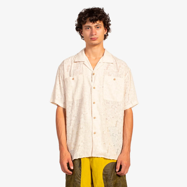 Bali Sheer Open Collar Shirt Ecru