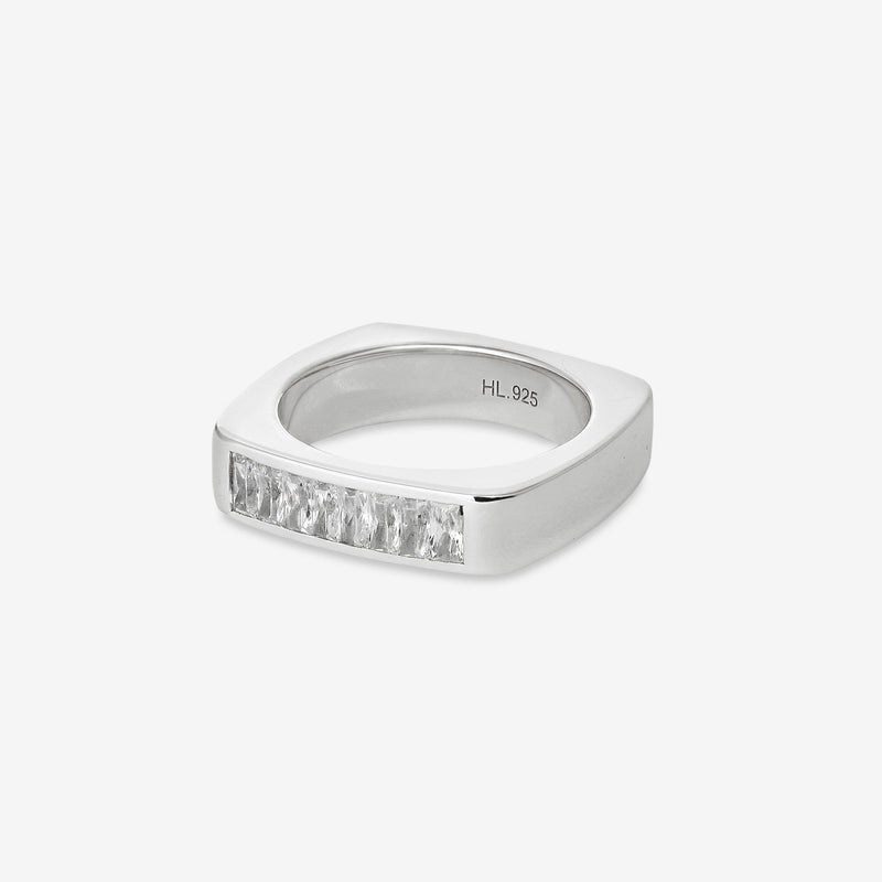 Stacked Baguette Ring White