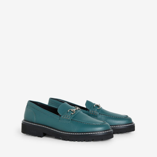 Le Club Snaffle Bit Loafer Grain Leather Basil Green Footwear