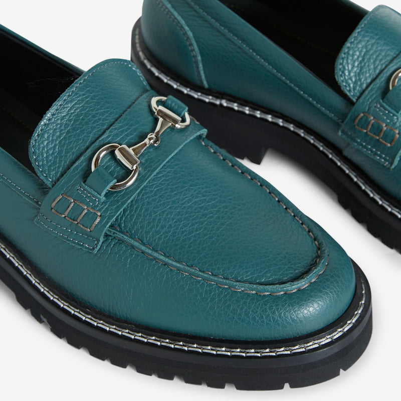 Le Club Snaffle Bit Loafer Grain Leather Basil Green Footwear