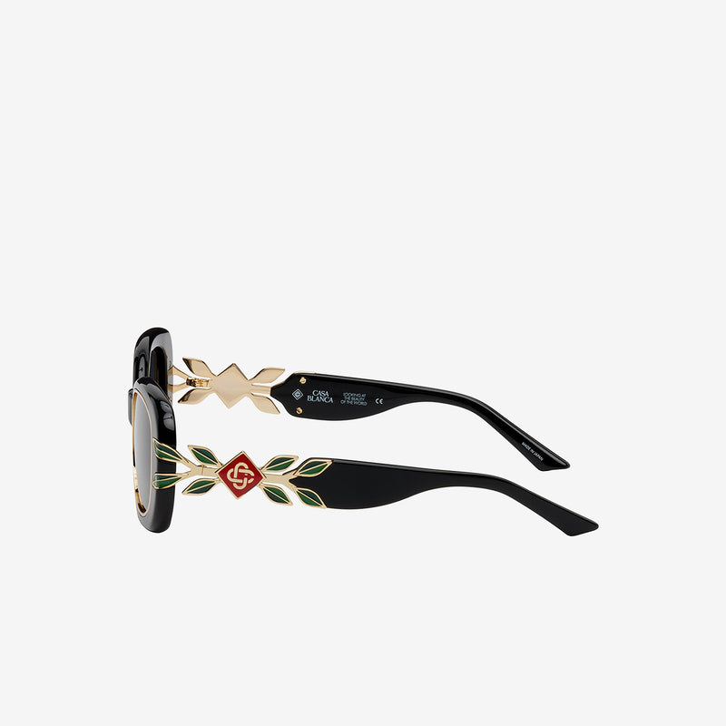 Oval Sunglasses Black | Gold