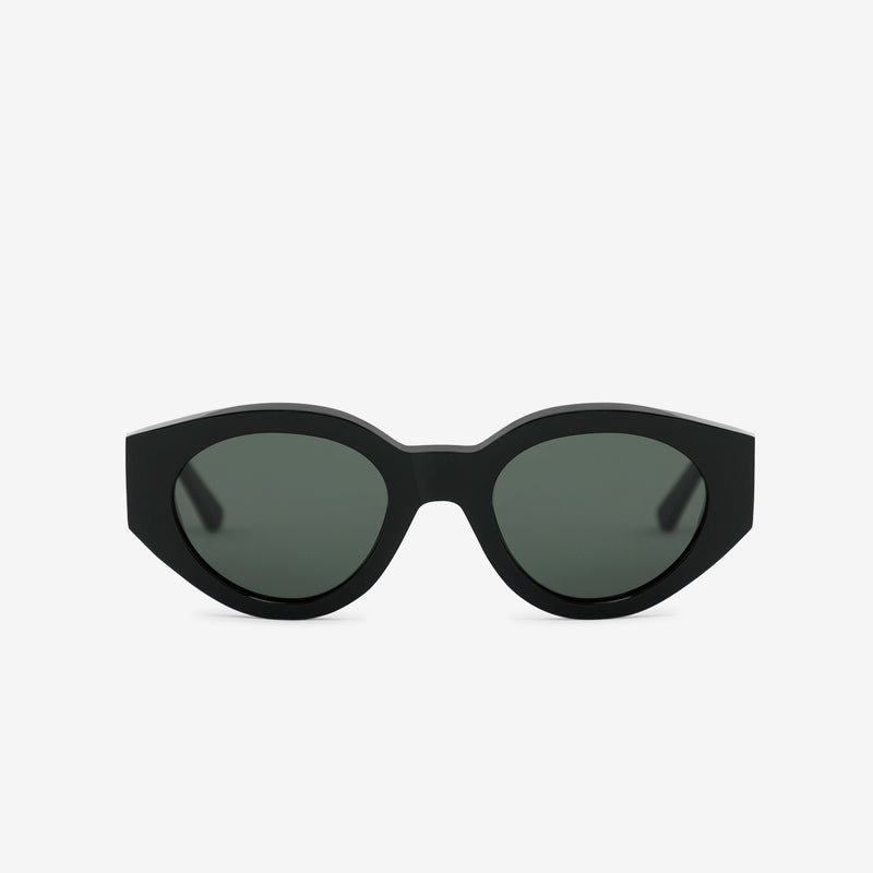 Polly Black | Green Solid Lens Eyewear