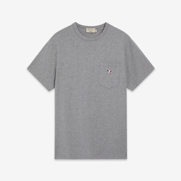 Tricolour Fox Patch Classic Pocket T-Shirt Grey Melange