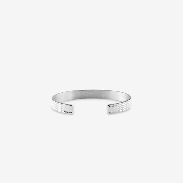 Silver Polished le 23g Guilloché Ribbon Bracelet